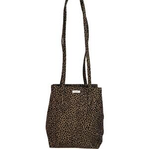 Nine West Leopard Shoulder Bag Bucket Bag Snap Top Animal Pattern Purse